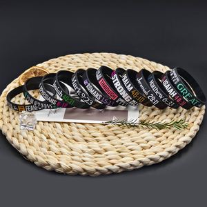 Pulsera de Silicona Elástica Cristiana Personalizable para Hombres y Mujeres, Pulsera Promocional con Escrituras Bíblicas - Product Image 4