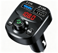 Chargeur de voiture double USB X10 de haute qualité 3.1A avec transmetteur FM Bluetooth 5.0 et appels mains libres, adaptateur de charge rapide PD pour téléphone de voiture