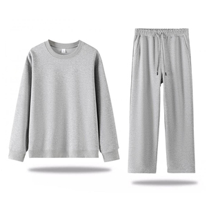 Ensemble de sweat-shirts unisexes à manches longues, doublure polaire 400 GSM, col rond, poids lourd, impression personnalisée OEM, hiver - Product Image 4