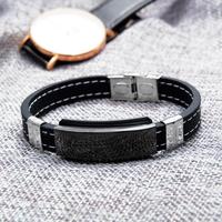Bracelet en Silicone Moustique avec Logo Gravé Personnalisé Bijoux Européen Hotsale Couture Bracelet en Caoutchouc Fermoir en Acier Inoxydable pour Hommes