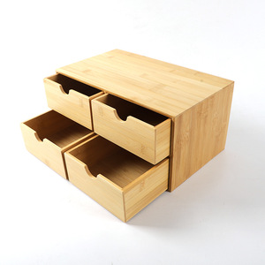 Cajas de almacenamiento de bambú, organizadores de cajones para escritorio, gabinetes de almacenamiento de oficina de madera con cajones de varias capas, cajas organizadoras - Product Image 3