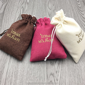 Sac en chanvre naturel avec attaches, pochettes simples pour bijoux et petits cadeaux 8,5 cm * 11,5 cm - Product Image 6