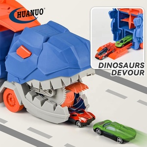 Circuit de course pliable pour enfants de 25 pouces qui se transforme en camion transporteur de dinosaures <span class=keywords><strong>T</strong></span>-<span class=keywords><strong>Rex</strong></span> debout - Product Image 4