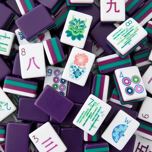 Wholesale 4 Layers Purple Modern Luxury Art Classic Mahjong Acrylic American Mah Jong Tiles For Indoor <b>Entertainment</b> - Product Image 2