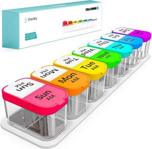 Organizador de pastillas de plástico de gran tamaño para 7 días, caja de pastillas semanal <span class=keywords><strong>extra</strong></span> grande, caja de almacenamiento 2 veces al día para todas sus vitaminas - Product Image 1