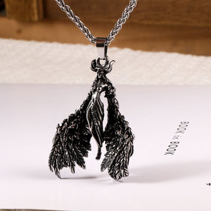 Collar de Acero Inoxidable con Colgante de Alas de Ángel para Hombre, Estilo Hip Hop, Anime, SP1119 - Product Image 3