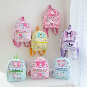 Sanrioed Anime Mymelody Kuromi Cinnamoroll Children Backpack Travel Bag Schoolbag Kindergarten Bookbag Mochila Birthday Gift