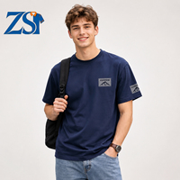 T-shirt Homme Zesheng Personnalisé avec Logo, Coupe Oversize Streetwear, Coton Lourd, Épaules Tombantes, Patch Graphique – Vente en Gros