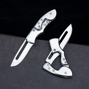 Mini cuchillo plegable de astilla, cuchillo de bolsillo mágico mecánico 3Cr13Mov, mango de Metal retráctil para exteriores, cuchillos Edc de supervivencia - Product Image 5