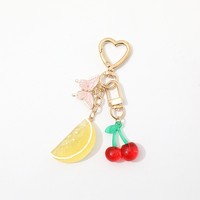 Hawaïaans fruit hars aardbei kers en citroen bedels hartgesp dames meisjes collectie sleutelhanger