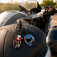 Badge émaillé personnalisé pour casque de moto (épingle de motard, emblème de course moto pour cadeau de club) Porte-clés métallique en gros d'usine