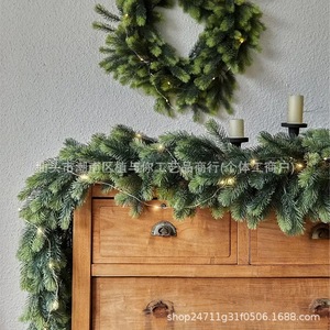 Guirnaldas de pino artificial navideñas, decoración de mesa verde para el hogar, decoración festiva, estilo ratán de 1.8 m - Product Image 4