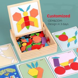 In legno Montessori educativo fai da te magnetico 3D geometrico Puzzle per bambini da <span class=keywords><strong>2</strong></span> a 7 <span class=keywords><strong>anni</strong></span> gioco di apprendimento - Product Image 1