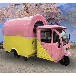 Camion de nourriture électrique rose à 3 roues, chariot mobile pour boissons, camion de café de rue à vendre, tricycle électrique pour la vente de nourriture - Product Image 2