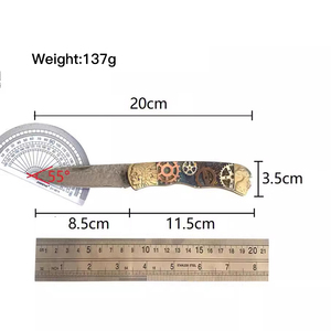 YG1023 Engrenage Texture Résine Échelles Relief Cuivre Poignée 78 couches Forgé À La <span class=keywords><strong>Main</strong></span> Composite Damas Acier Nail Pull Lame Plier Couteau - Product Image 6