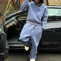 Ensemble de survêtement personnalisé avec logo, 100% coton, sweat-shirt à capuche lourd et pantalon de survêtement, ensemble de survêtement vierge pour hommes