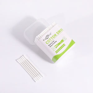 Écouvillons en coton blancs à double vissement, sans éclats, 200 pièces, avec tige en papier et boîte carrée, échantillons gratuits - Product Image 6