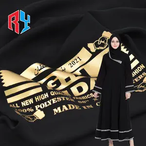2023 Hot Sale 67/68 Inch 100 Polyester Black Nida Fabric For Fashion Muslim Women Dress Abaya Fabric