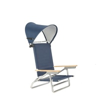 37.99 "X 27.95" X 42.13 "Pochette latérale multi-poches Chaise de plage amovible en polyester avec oreiller de tête et oreiller lombaire