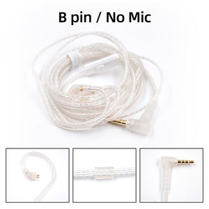 Câble de mise à niveau plaqué argent <span class=keywords><strong>KZ</strong></span>, câble d'écouteurs HIFI 3,5 mm 2 broches avec micro, câble de mise à niveau <span class=keywords><strong>Zsnpro</strong></span> X EDX Pro Zs10 Pro As16 Pro <span class=keywords><strong>Zsnpro</strong></span> - Product Image 2