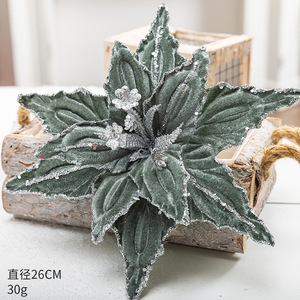 <b>Red</b> Velvet Artificial Christmas Tree Glitter Gold <b>Sequin</b> Decorative Cuttings Christmas Flower Decorations for Festive Decor - Product Image 4