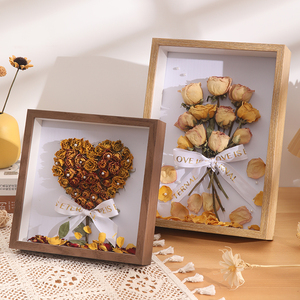 Tùy chỉnh kích thước 3cm & 5cm Gỗ Sâu khung ảnh DIY 4x6 6x8 A4 hình ảnh khung 3D bóng mẫu vật sáng tạo khô hoa hộp hiển thị - Product Image 2
