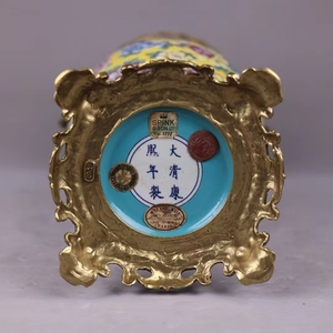 Vente en gros de vases en porcelaine rose haut de gamme Jingdezhen vases et ornements en céramique incrustés de <span class=keywords><strong>cuivre</strong></span> au four officiel personnalisé - Product Image 6