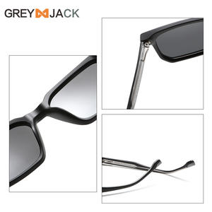 Lunettes de soleil polarisées Woolf TR90, monture carrée noire, UV400, légères, style sportif unisexe K067 - Product Image 4