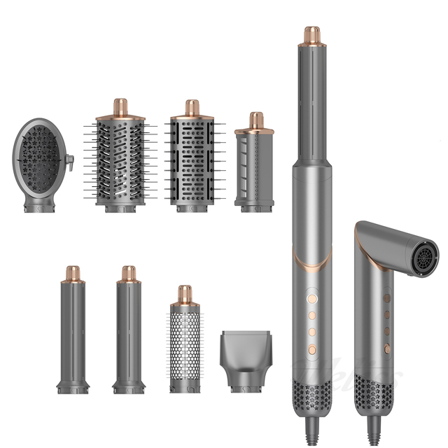 OEM 8 in 1 Complete Folding Multi Hair Styler Air Flow Curler Strong Power Hot Air Hair Dryer Tools One Step Hot Air Brush Set