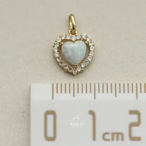 Collier pendentif cœur en argent sterling 925 plaqué or avec halo de zircon cubique pour femme - Product Image 3