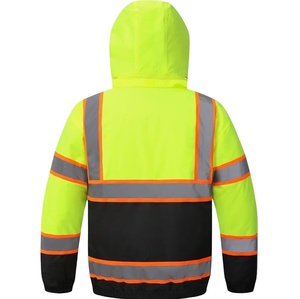 Áo khoác parka cách nhiệt chống gió chống nước tiêu chuẩn ANSI/ISEA lớp 3, có lớp phản quang an toàn, có mũ trùm đầu - Product Image 2