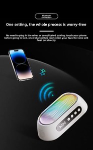 Système d'enceintes portables intelligentes étanches à basses profondes, best-seller, avec veilleuse RGB, minuterie d'arrêt automatique, <span class=keywords><strong>réveil</strong></span> et commande tactile - Product Image 5