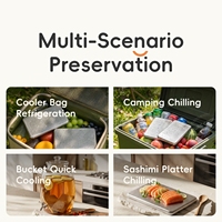 PURECOOK 304 Квадратный лоток для льда из нержавеющей стали, портативная морозильная пластина для кемпинга на открытом воздухе, доска для сохранения продуктов, современный дизайн