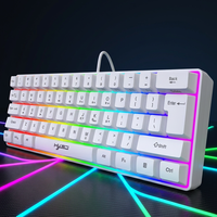 Mini clavier USB HXSJ V700 60% fortement recommandé pour PC de jeu blanc Design ergonomique compact avec sensation durable Nouveau produit