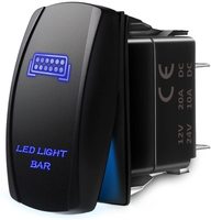 Interrupteur à bascule LED étanche IP65 20A 12V 5 broches ON-OFF SPST, gravé au laser, qualité marine, montage sur panneau, ABS+PC supérieur