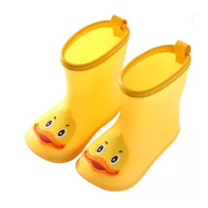 Botas de chuva para crianças, sapatos infantis de pvc impermeáveis e antiderrapantes