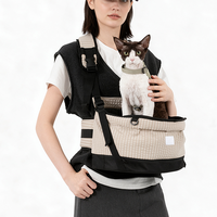 Sac bandoulière mains libres avec soutien lombaire, sangle d'épaule rembourrée en nylon pour chien jusqu'à 7 kg, pour la promenade et le transport, avec siège de hanche