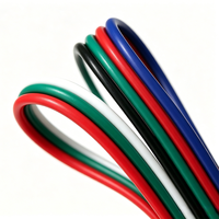 Cable de Extensión Plano Trenzado RGB de 4 Pines UL2468, Cable Aislado de PVC OFC Estañado para Tira de Luz LED RGB
