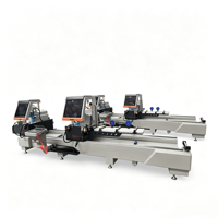 Máquina de corte de doble cabezal CNC para PVC, máquina para fabricar puertas y ventanas, personalizada, con 40 piezas de aluminio, automática