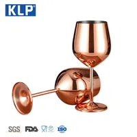 Uxury-Conjunto de copas de vino tinto de acero inoxidable, set de copas personalizadas de 17 oz de color dorado para fiesta de boda