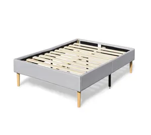 factory wholesale OEM customized cheap modern style double king size fabric upholstered platform bed base