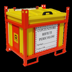 Contenitore di raccolta rifiuti pericolosi a due compartimenti per rifiuti chimici - Product Image 1