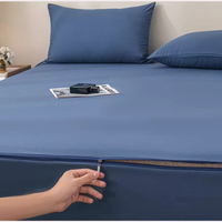 Microfibre brossée à poche profonde de 16 pouces qui ne se détache pas des draps à fermeture éclair ajustés