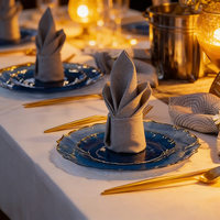 Assiettes en plastique transparentes élégantes et colorées avec bord doré, vaisselle jetable 7 pouces/10 pouces, style moderne pour mariage, fête, restauration