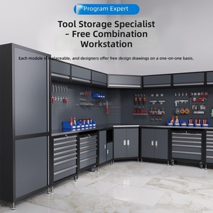 Professional Modular Garage Organization System Tall Cabinet <strong>Pegboard</strong> Panel Drawers Complete Workshop Tool Storage Set OEM Cold - Product Image 3