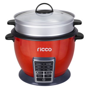 Olla <span class=keywords><strong>Arrocera</strong></span> Eléctrica Inteligente Multifunción 10 <span class=keywords><strong>en</strong></span> 1 de 2.2L, Cuerpo <span class=keywords><strong>Rojo</strong></span>, Vaporera Antiadherente, Taza Medidora Digital, Venta Caliente de Fábrica - Product Image 6