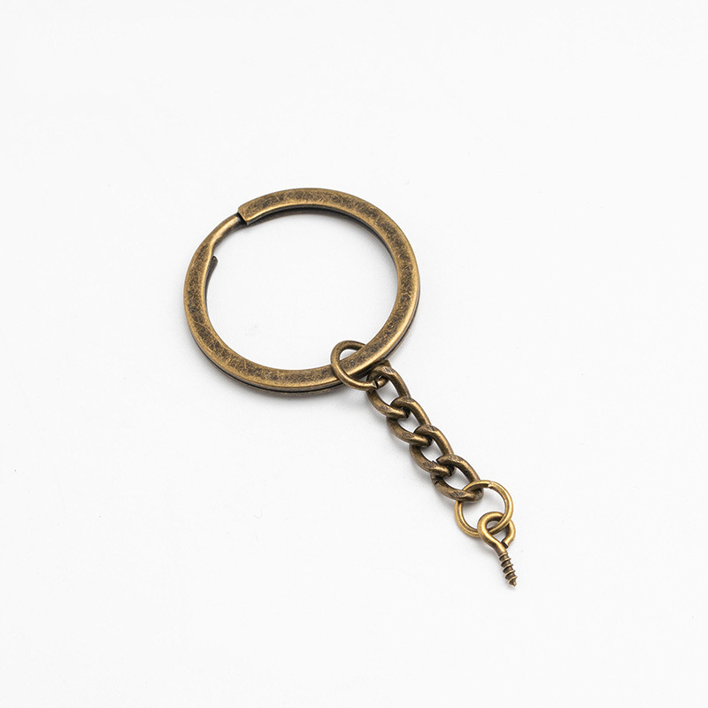 30mm flat keychain hook with 10mm eyelet