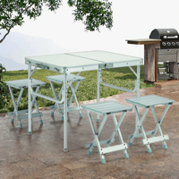 Ensemble table et chaises de camping pliantes d'extérieur en aluminium léger de conception moderne coréenne OW-N60 pour les restaurants et les parcs