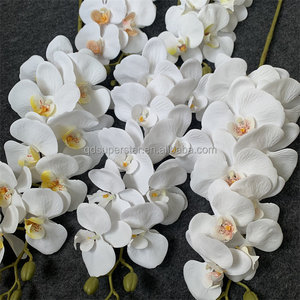 ดอกกล้วยไม้ปลอม9หัวสำหรับตกแต่งงานแต่งงานกล้วยไม้สัมผัสของจริง L-691