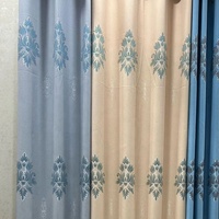 Tissu de rideau occultant Jacquard à motif de fleurs de style européen d'approvisionnement d'usine